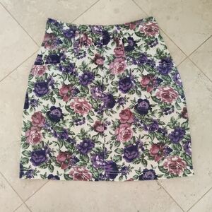 Vintage Rampage 90s Lightweight Denim Women's Floral Skirt XS